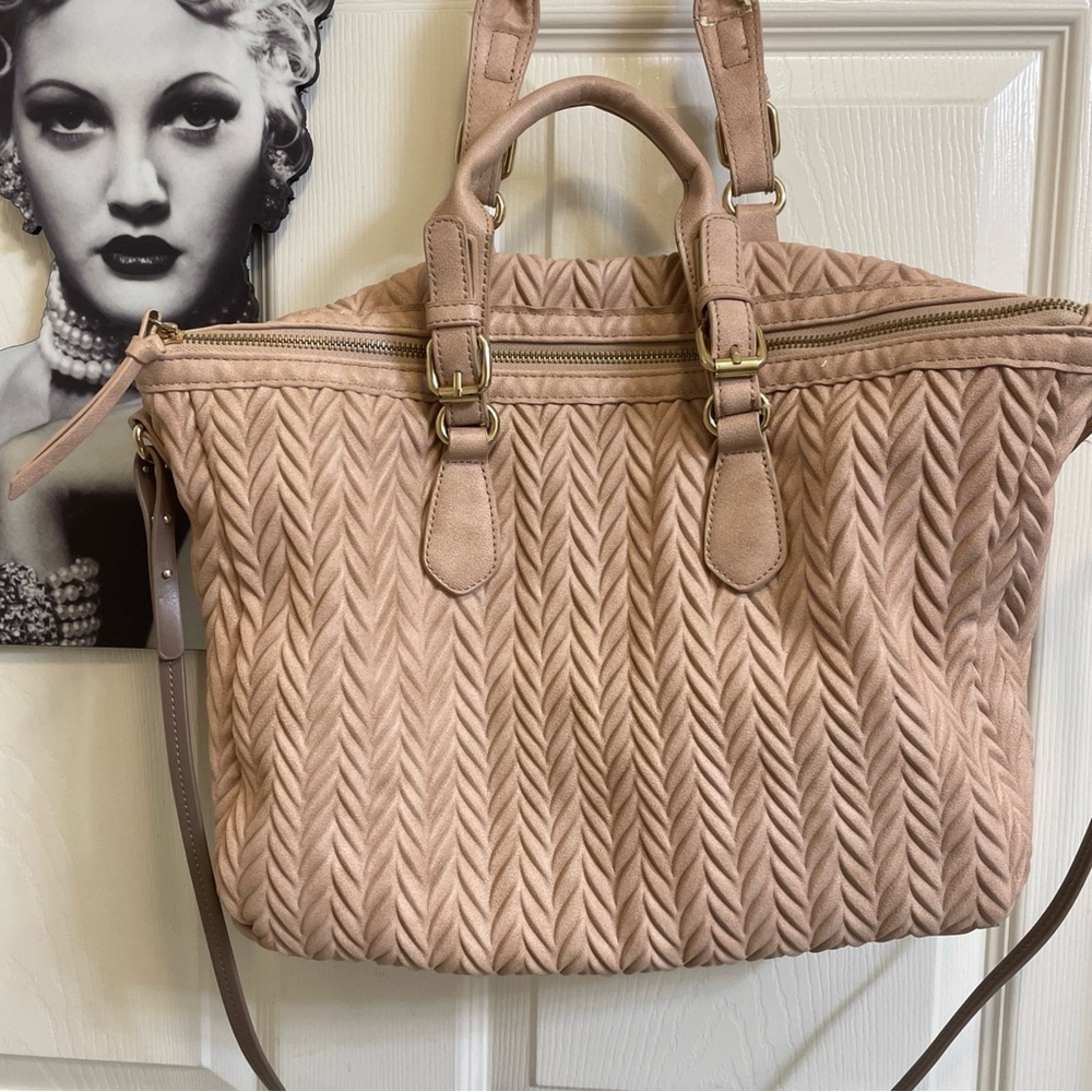 MODA LUXE Quilted Blush Satchel  TOTE